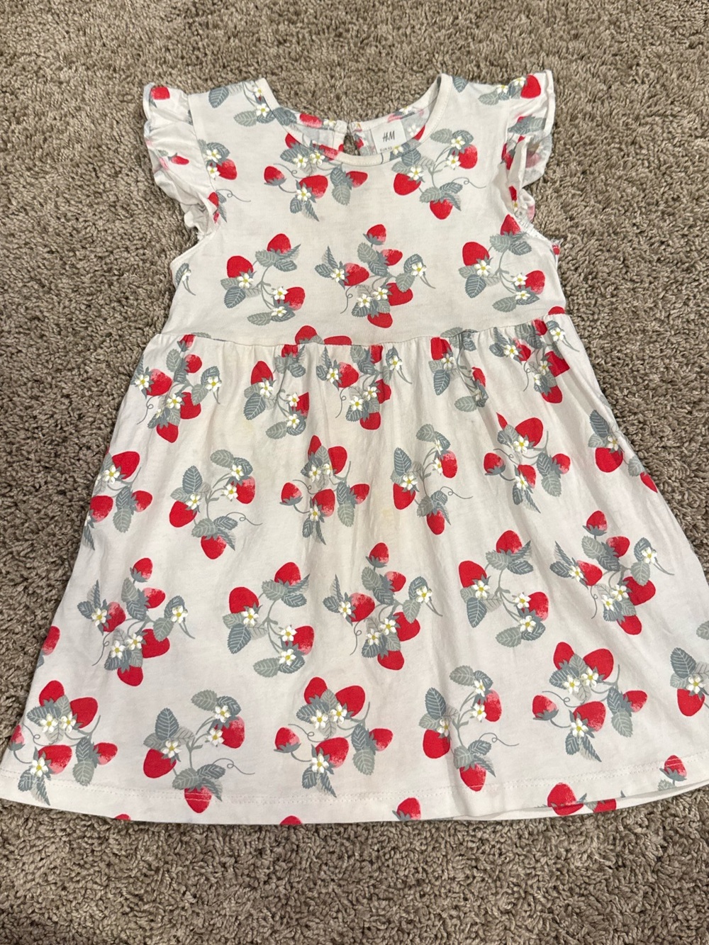H&M Strawberry Print Dress – 2T 🍓🤍
